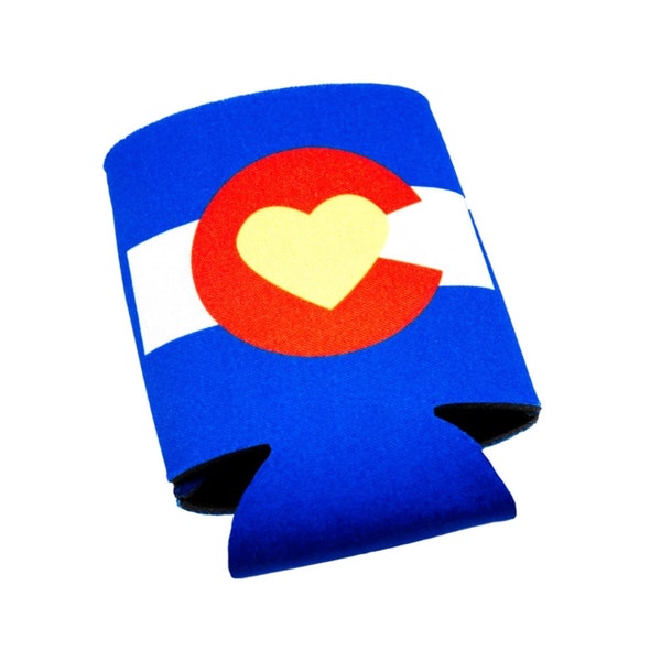 Colorado Love Can Cooler, Colorado State Flag Beer Soda Coolie, Coloradical Love CO Cup Cozy Gifts