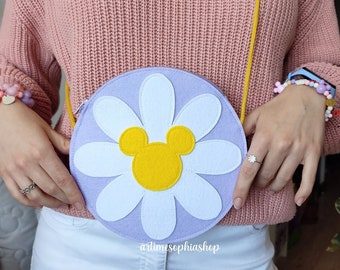 Mickey's Daisy Flower bag, Disney Handmade Felt purse, Epcot Flower and Garden Festival Disney bound bag spring outfit