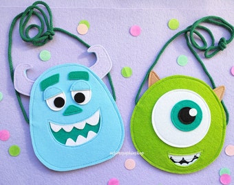 Mike Wazowski & Sulley Purse Disney, Monsters Inc University Disney, Disney Pixar Clutch Crossbody Bag, Disney Clutch Handmade Park bag