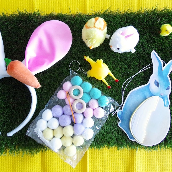 Easter Party Supplies, Easter Pompom Garland, Easter Kids Party, Easter kit, Rabbit Baby Shower, Easter Bunny, Easter egg hunt toys