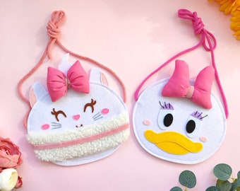 Marie Aristocats and Daisy Duck Munchlings Purse Disney, Disney Food inspired Purse, Muffin plush toy Crossbody Bag Handmade