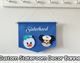 Custom Felt Banner Disney Cruise, Custom Family Names Bunting Stateroom Sailor friends, Cuirse Door Decoration Party Sea Ship