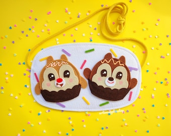 Chip and Dale Munchlings Purse Disney, Disney Food inspired Purse, Muffin plush toy Crossbody Bag Handmade