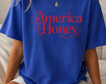 Amerikansk honungskjorta, 4 juli-skjorta, patriotisk t-shirt, land av de fria skjortan, firar frihet