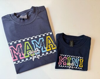Rutiga Mini Mama Matchande Skjortor, Familje Matchande Skjortor, Mamma Och Jag, Mors Dag