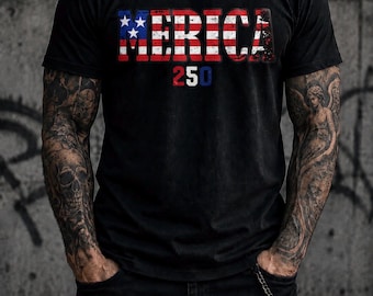 Camiseta Merica, Merica 250, Camiseta con la bandera estadounidense, Merica para hombre, Camiseta del 4 de julio, 250 años