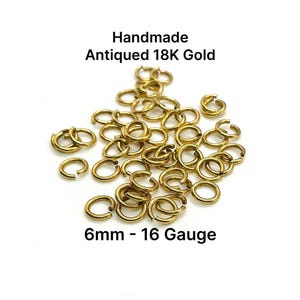 6mm-16 Gauge Real Antiqued 18K Gold Plated Jump Rings,Findings,Links,Connectors,DIY Jewelry Making Supplies,Strong JumpRings,Bulk Components