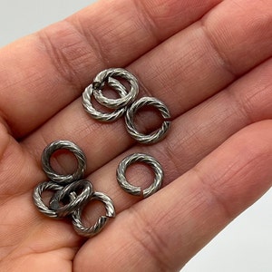 10 Extra Heavy Duty Jump Ring, Stainless Steel, 12 Gauge, Texturized ...