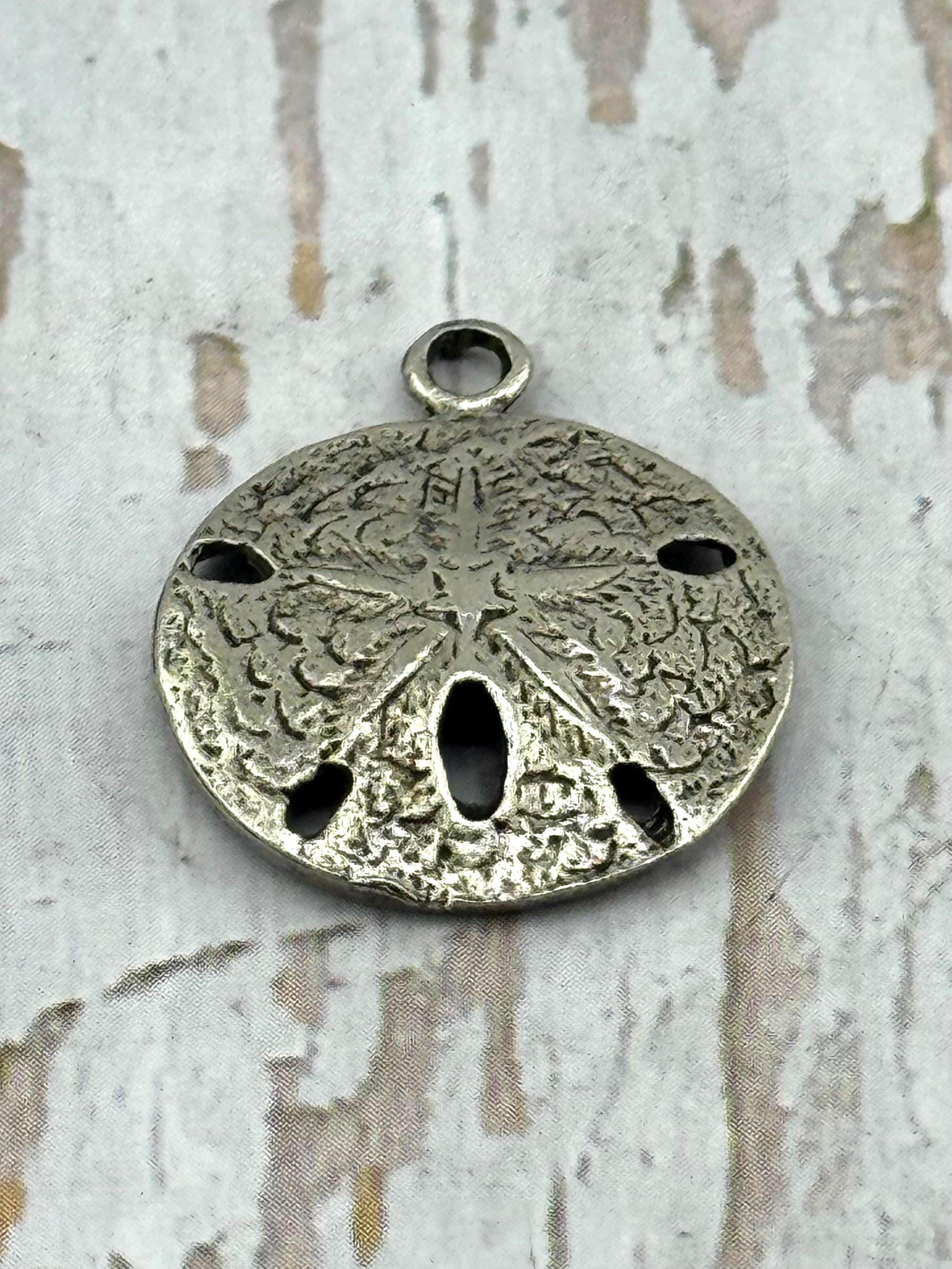 Sand Dollar Necklace Silver Large - Etsy