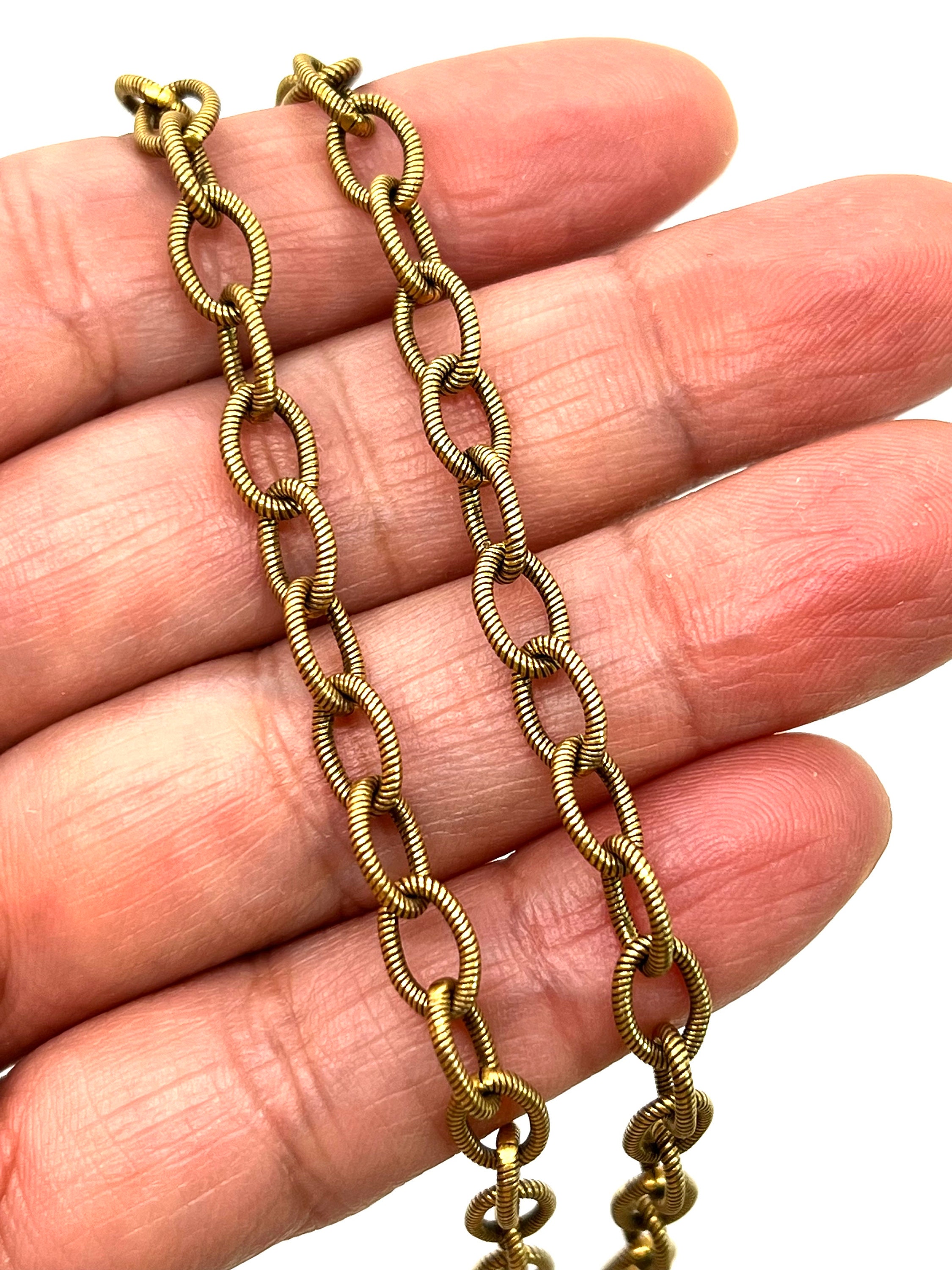 Strong Cable Chain, Bulk 1 Meter, 8x5mm, Antique Bronze Colour