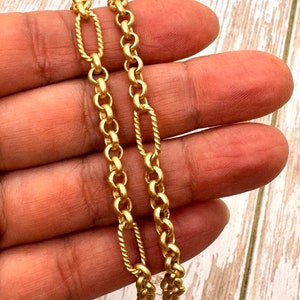 Matte Gold Cable Chain, Satin Gold Large Chain, Hypoallergenic, Gold Findings,DIY Jewelry Making Supplies,Chain by the Foot,Link Chains,M132