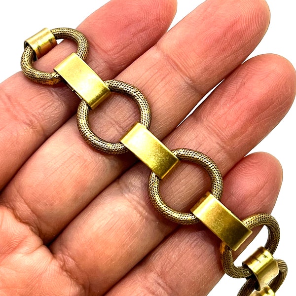 Large Textured Antique Gold Textured Chain,  Gold Findings, DIY Jewelry Making Supplies, Chunky Chain by the Foot, Wholesale Bulk, AG-714
