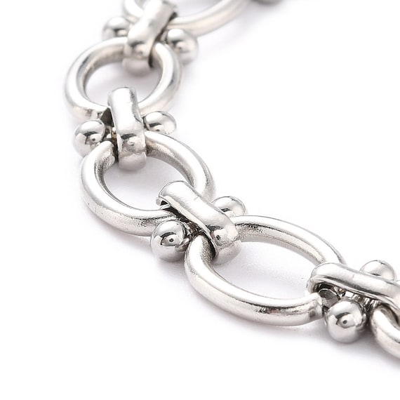 Large Stainless Steel Link Chain, Silver Chain, Non tarnish Findings, Unsoldered Chain, DIY Jewelry Making Supplies,Antique Silver Findings