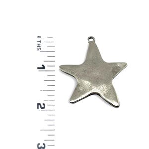 X-Large Rounded Star Pendant, Antiqued Pewter,Artisan Stamping Boho Charm, Galaxy,Made in USA,DIY Jewelry Findings,Boho,Wholesale,PT459 image 7