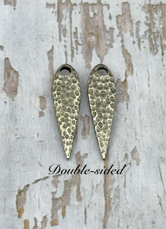 Hammered Teardrops,Metal Bead Drop,Antiqued Pewter,Wholesale Earring Findings,DIY Jewelry Making,Boho Components,Charm,PT524
