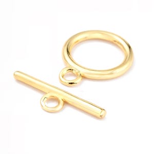 Toggle Clasp Real 18k Gold Plated, Large Toggle Clasp, DIY Jewelry Making Supplies, Gold Findings, Clasp for Chains, Large Clasp Components