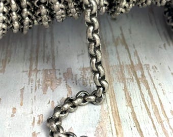 Antiqued Pewter Plated Rolo Chain,Belcher Chain,Hypoallergenic,Findings,DIY Jewelry Making Supply,Small Chain for Bracelets,PT030-CH