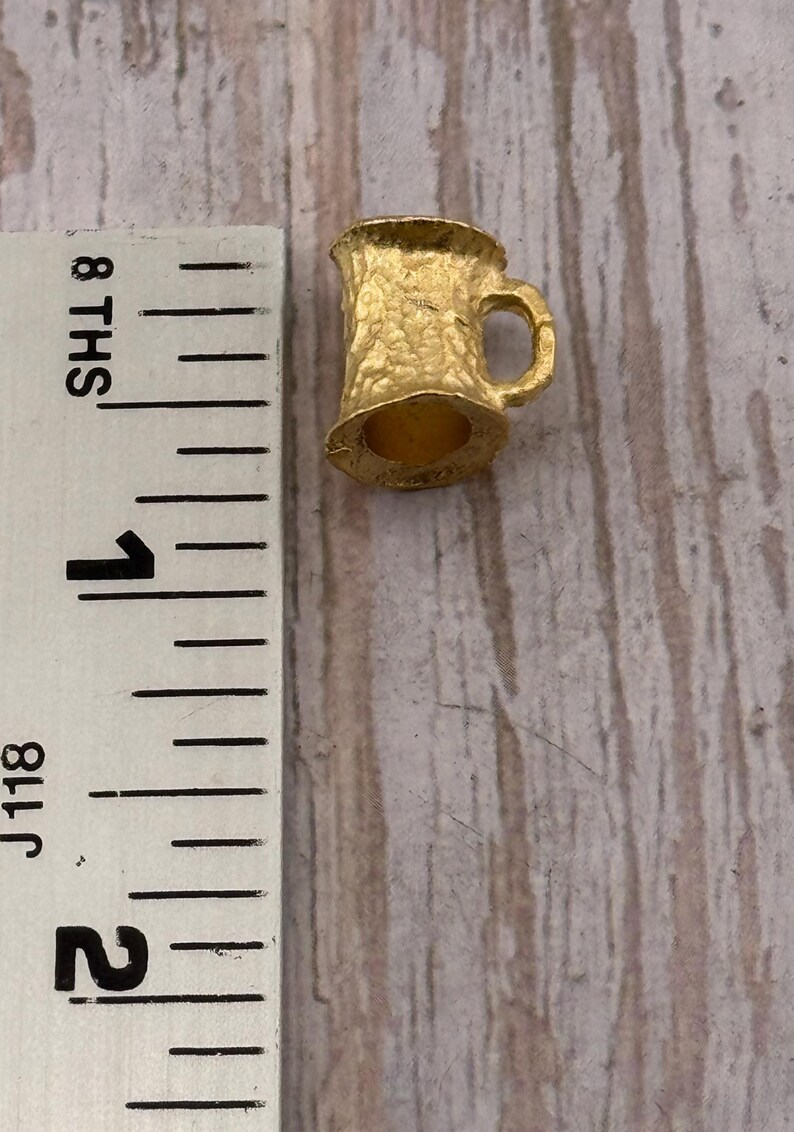 Soporte para dijes con forma de tubo martillado grande, cierres de bucle para dijes, anillo espaciador chapado en oro satinado de 18 k, fabricación de joyas DIY, conector dorado, ST330 imagen 9