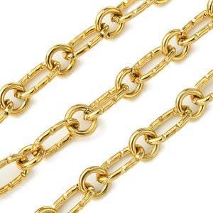 Antique Gold Oval Cable Chain, High Quality, Belcher Chain, Minimalist, Gold Findings, DIY Jewelry Making Supplies, Chain by the Foot, Boho