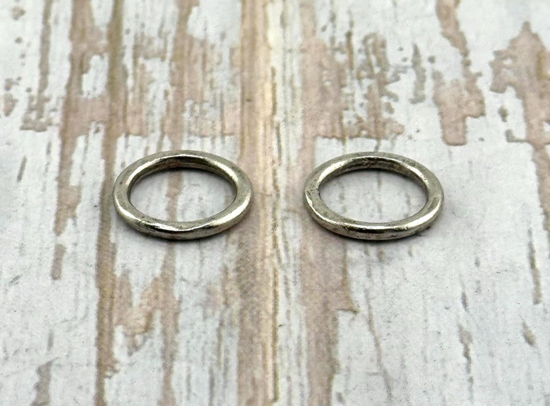 2 Units-12mm Antiqued Pewter Hammered Soldered Closed Jump Rings,silver ...