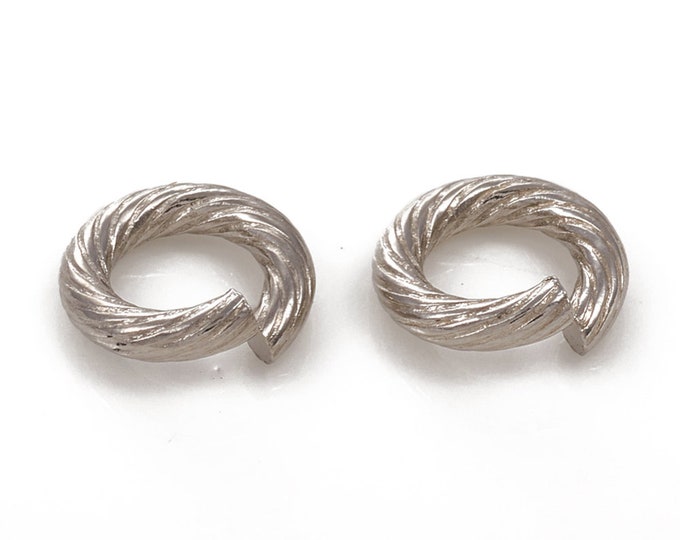 10 Extra Heavy Duty Jump Ring, Stainless Steel, 12 Gauge, Texturized ...