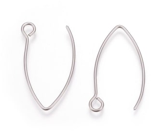 5 Pairs Earring Wires,Handmade Stainless Steel,Earring Hooks,Jewelry Supplies, Wholesale Bulk DIY Jewelry Making Supplies Components,SS023