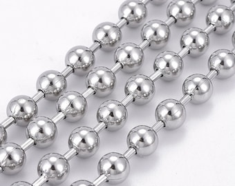 10mm Oversized Ball Chain, Stainless Steel Non tarnish Chain, Silver Finding, Chain by the foot,Jewelry Making Supplies, 1 Foot,Chunky Chain