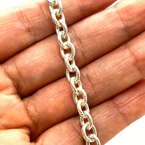 7 Inches of Karen Hill Tribe Silver Hammered Oval Opened