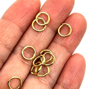 Wholesale Split rings for jewelry DIY jewellery making materials 18k gold  plated brass can threading hexagon Jump rings From m.