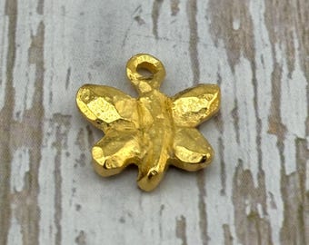 Artisan Rustic Butterfly Charm,Satin Gold Findings,Gold Small Pendants,Insects Animal Charms,Nature Jewelry Components Supplies,Boho,ST306