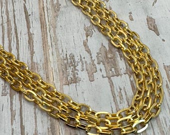 Oval Cable Chain,High Quality,Belcher Chain,Minimalist,Satin Gold Plated Findings,DIY Jewelry Making Supplies,Chain by Foot,Dainty,S084-CH