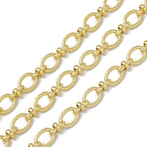 Chunky Gold Plated Chain, Cable Chain,  Oval Cable Chain, 11mm, Jewelry Making Supplies, Gold Findings, Heavy Chain