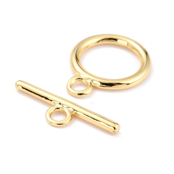 Toggle Clasp 18k Real Gold Plated, Large Toggle Clasp, DIY Jewelry Making Supplies, Gold Findings, Clasp for Chains