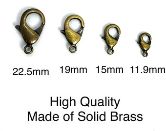 CLOSEOUT! Antique Brass Plated Lobster Clasp, Brass Findings, DIY Jewelry Making Supplies, Wholesale Bulk Jewelry Components, Large Clasps