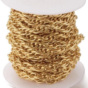 Triple Link Chain, 18k Gold Plated, Gold Findings,DIY Jewelry Making Supply,Chain by the Foot,Vintage Style Chunky Large Chain,Wholesale
