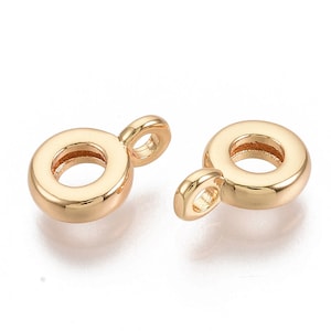 Gold Tube Bails, Loop Bails Beads for Charms, Large Hole, 24k Real Gold Plated  Spacer Ring, DIY Jewelry Making Supplies, Large Jump Ring
