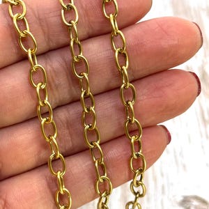Antiqued Gold Plated Oval Cable Chain, 5x7mm,DIY Jewelry Making Supplies, Gold Findings, Chain by the Foot, Wholesale Bulk,Medium chain,Boho