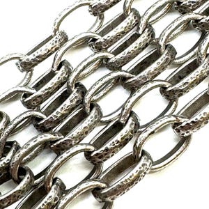 Hammered Rolo Chain,Antiqued Pewter Plated,Belcher Chain,Silver Findings,DIY Jewelry Making Supplies,Chunky Chain by the Foot,Boho,Wholesale