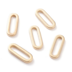 10 Ring Links, 18K Gold Plated Oval Hoop Ring Connector,DIY Jewelry Making Supplies, Gold Plated Findings, Closed Ring