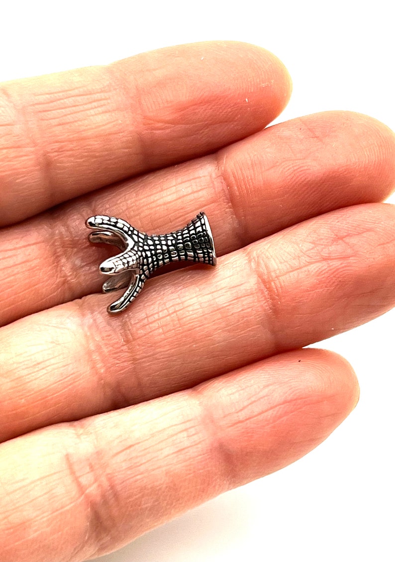 Claw Bead,316 Surgical Stainless Steel,Antique Silver,Large Hole Spacer,DIY Jewelry Making Supplies,Textured Beads,Nature Findings,SS058 bild 6