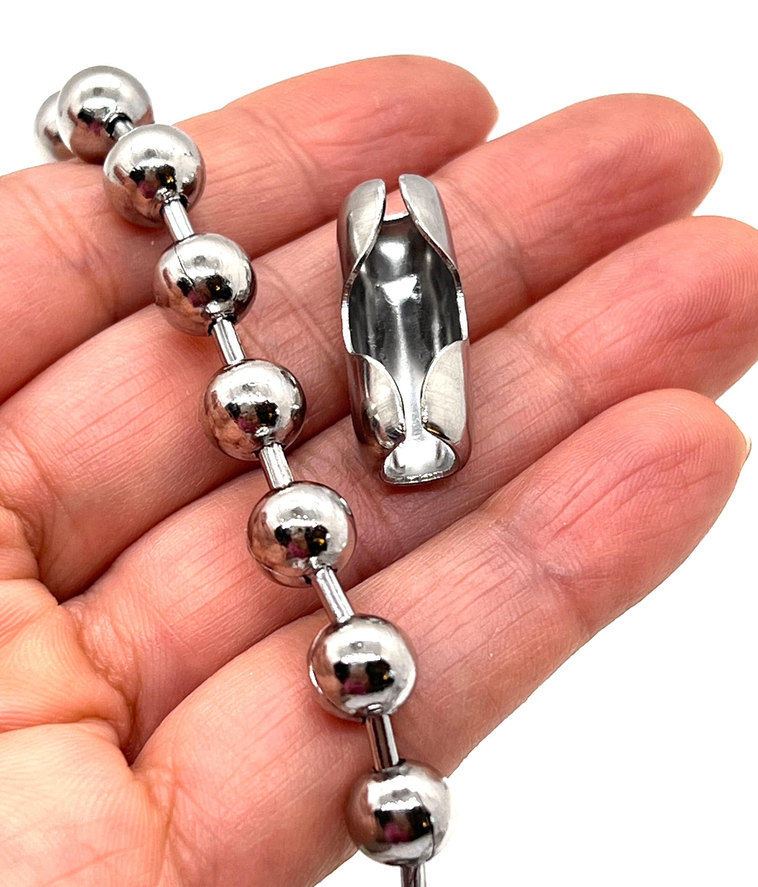 Nunn Design Silver Plated Ball Chain Connector for 1.8mm & 2.4mm Ball Chain (10)