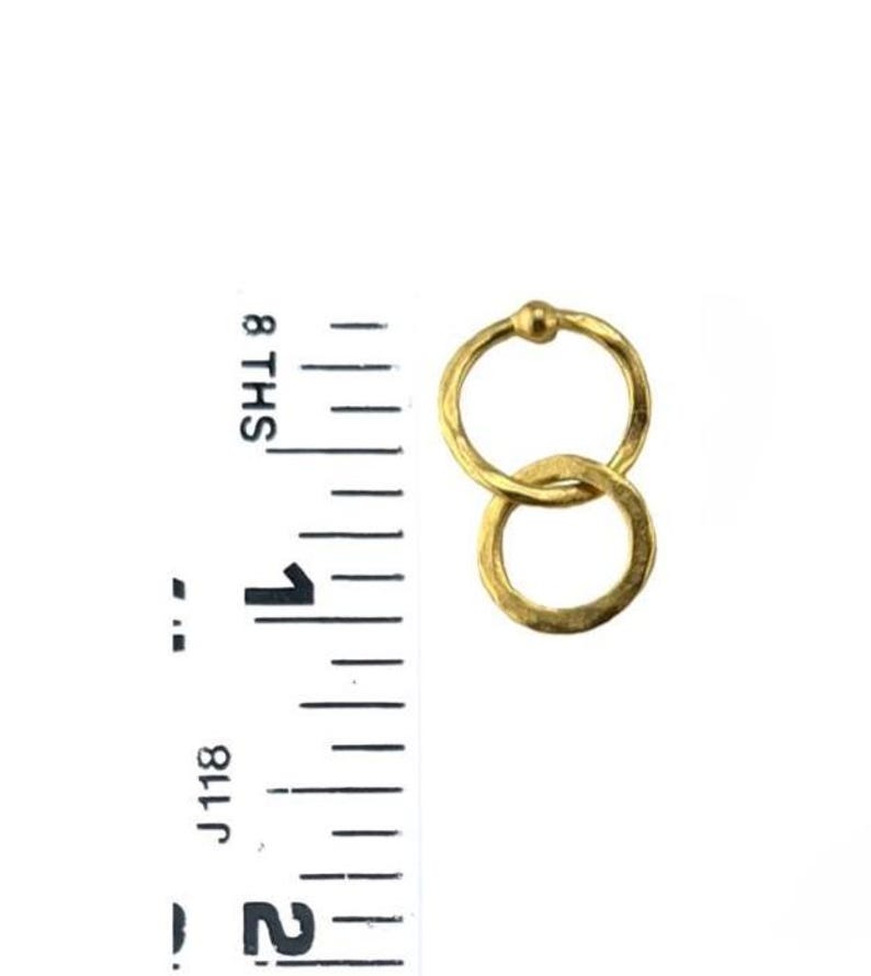 Dangling Interlocking Double Ring Earrings, Satin 18k Gold Plated,DIY Jewelry,Statement Boho Accessory, Findings, Post Earrings, ST720 bild 6