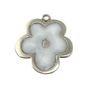 Resin Flower Boho Charm, Antiqued Pewter Large Findings, DIY Jewelry Components Making Supplies,Charms for Bracelets, PT695