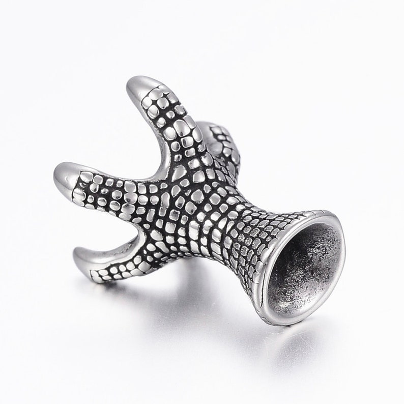 Claw Bead,316 Surgical Stainless Steel,Antique Silver,Large Hole Spacer,DIY Jewelry Making Supplies,Textured Beads,Nature Findings,SS058 bild 4