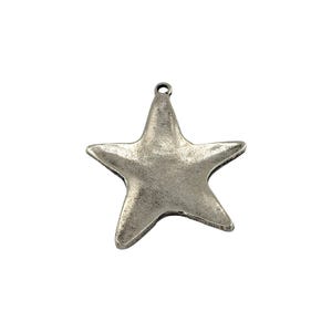 X-Large Rounded Star Pendant, Antiqued Pewter,Artisan Stamping Boho Charm, Galaxy,Made in USA,DIY Jewelry Findings,Boho,Wholesale,PT459 image 6