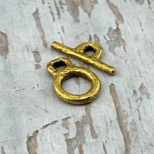 Tiny Round Toggle Clasp,Antiqued 18k Gold Plated,Small Toggle Clasp,DIY Jewelry Making Supplies,Organic Findings,USA Made,Wholesale,AG171