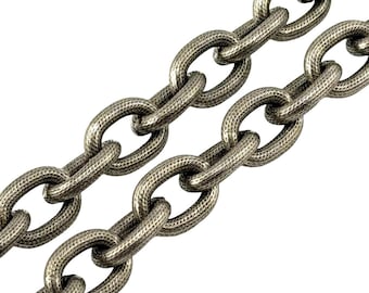 Thick Large Antiqued Pewter Plated Oval Cable Chain,Silver Findings,DIY Jewelry Making Supplies,Chunky Chain by the Foot,Bulk Chain,P012-CH