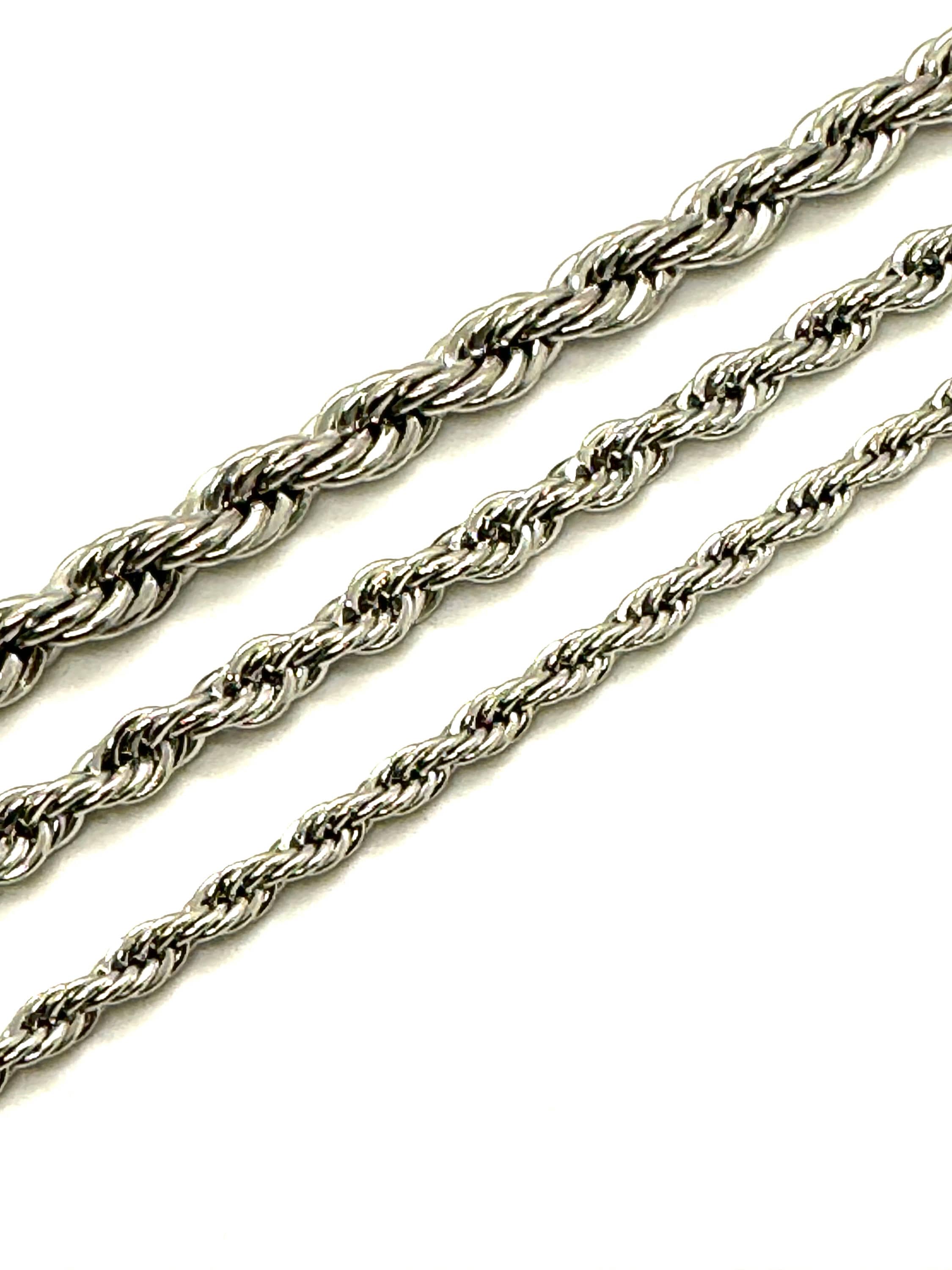 French Rope Style Chain French Rope Stainless Steel Chain, Silver Findings, DIY Jewelry Making ...