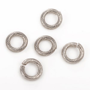 10 Extra Heavy Duty Jump Ring, Stainless Steel, 12 Gauge, Texturized ...
