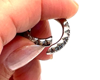 Multi-use 316 Stainless Steel Textured Spring O Ring Clasp, Silver Clasp,Antiqued Silver, Silver Findings for Jewelry, SS062